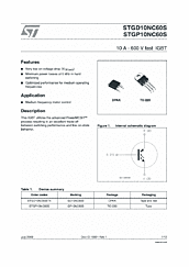 DataSheet STGP10NC60S pdf